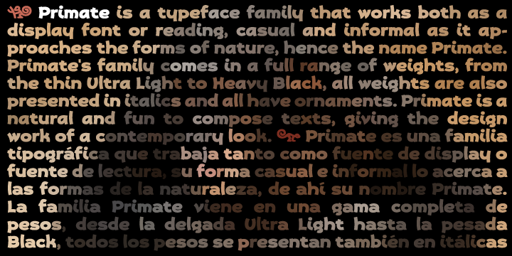 Ejemplo de fuente Primate Black Italic